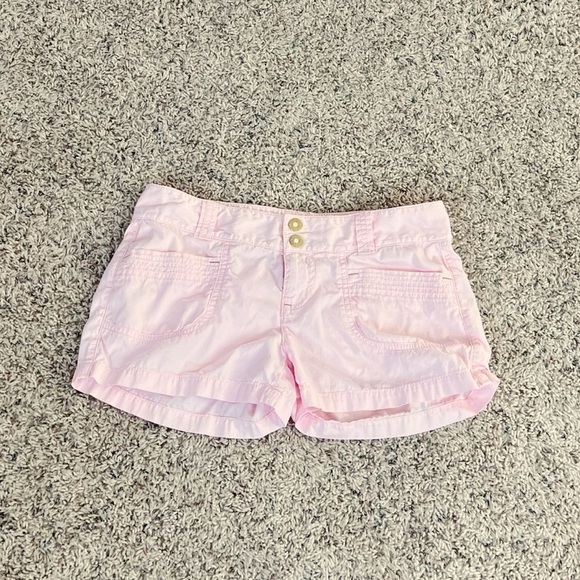 Express Vintage Low Rise Light Pink Cotton Chino Shorts Pockets Size 2 Women’s - Picture 3 of 8